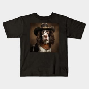 Cowboy Dog - English Springer Spaniel Kids T-Shirt